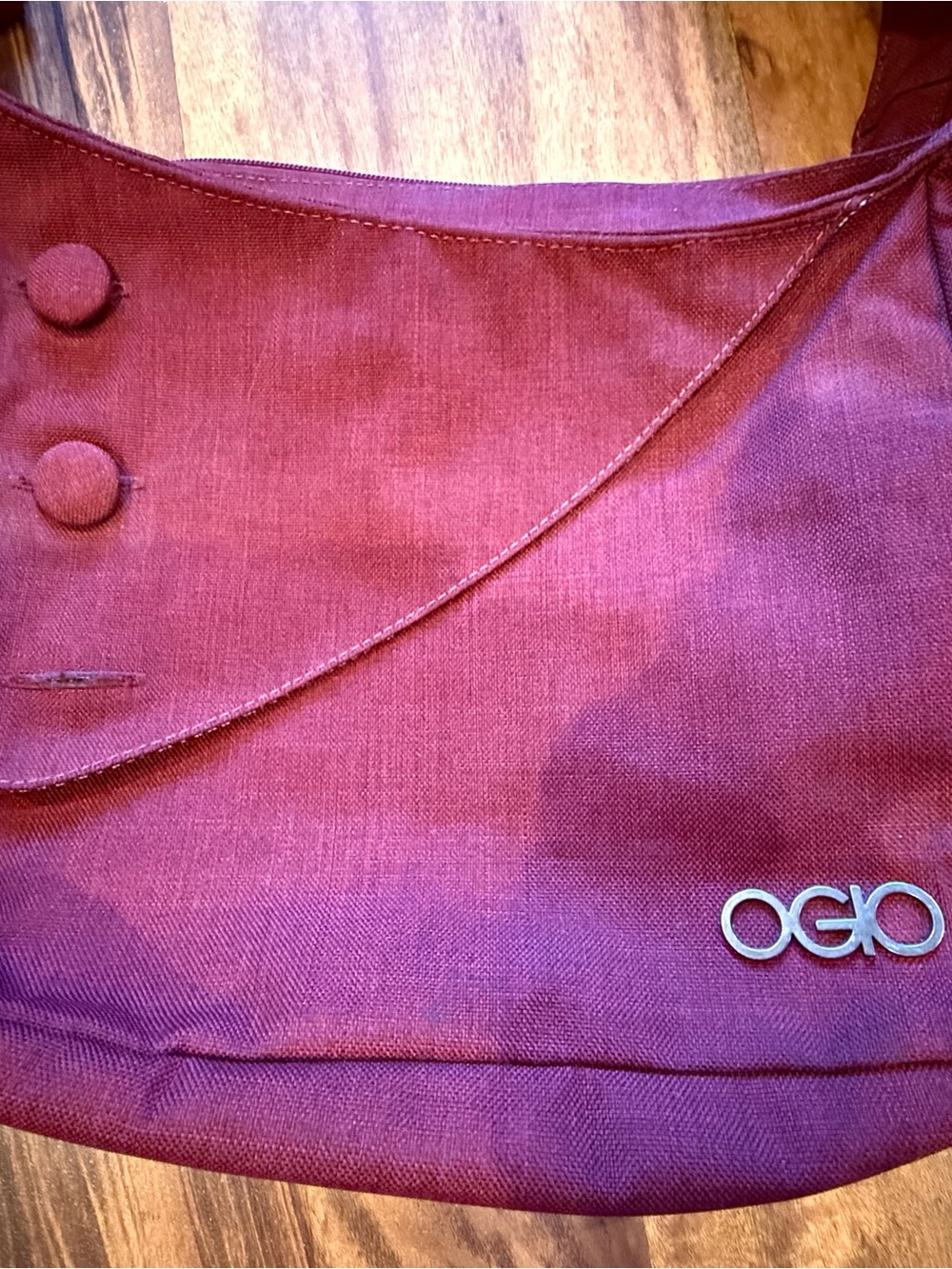 OGIO Women's Maroon Shoulder Bag with Button Detail